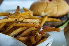 burger and fries