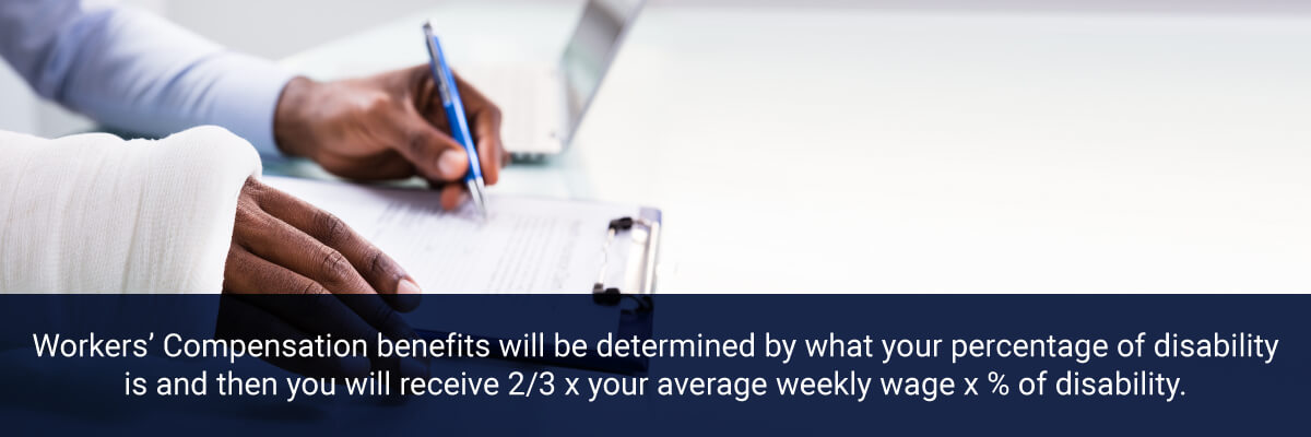Workers’ Compensation benefits will be determined by what your percentage of disability